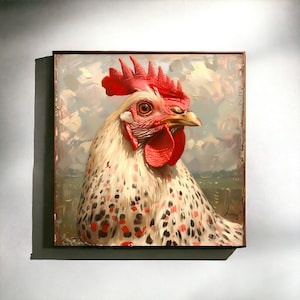Urban Farm Chicken Print | Chicken Painting | Chicken Artwork | Americana Hen | Chicken Portrait | Chicken Gifts | Chicken Kitchen Art
