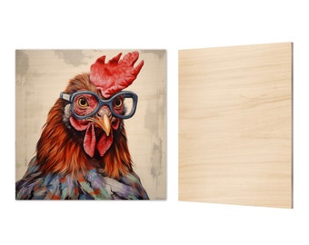 Urban Farm Victorian Chicken Art Chicken With Glasses Cute
