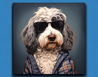 Arte de oveja de granja urbana / Impresión de oveja / Arte de la pared del perro de oveja / Regalos de oveja / Mamá de oveja / Papá de oveja / Perro pastor