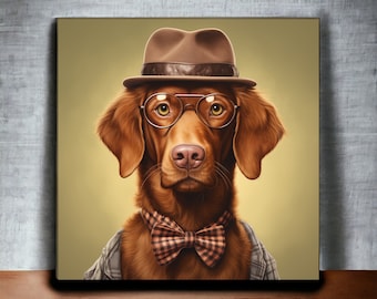 Urban Farm Chocolate Lab Art | Chocolate Lab Painting | Chocolate Lab Print | Chocolate Lab Mom | Chocolate Lab Dad | Chocolate Lab Gifts