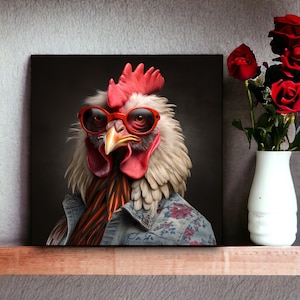 Urban Farm Rustic Rooster Wall Art | Rooster | Rooster Painting | Colorful Rooster | Rooster Decor | Rooster Gifts | Rustic Rooster
