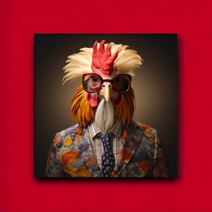 Urban Farm Rooster Gifts | Rooster | Rustic Rooster Wall Art | Rooster Painting | Colorful Rooster | Rooster Decor | Rustic Rooster