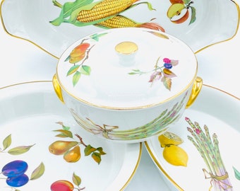 Evesham Gold, Royal Worcester, Fruit Patterns, Gold Trim