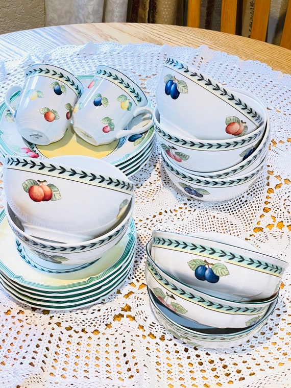 USED◉美品★ Villeroy&Boch 花柄 プレート 5枚セット Villeroy and Boch, French Garden,fleurence, Fruit Pattern
