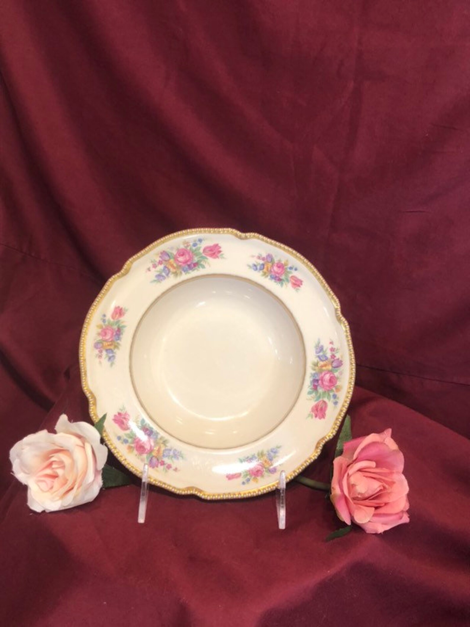 CASTLETON Rose Bouquet Soup and Desert Bowls Bread Plates Etsy