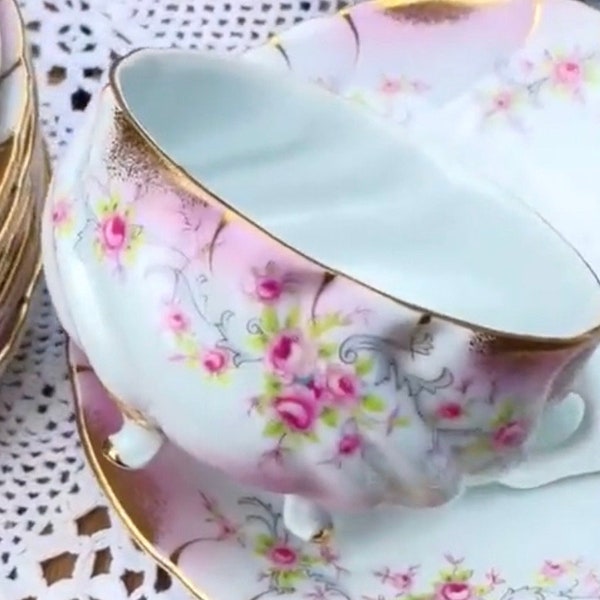 Pink Rose Tea Set Etsy