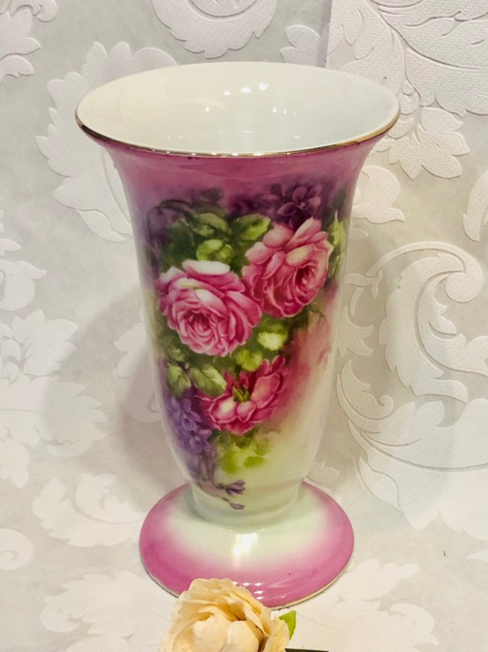 Victorias Garden of Lowell MA Flower Vase and Tea cup Etsy