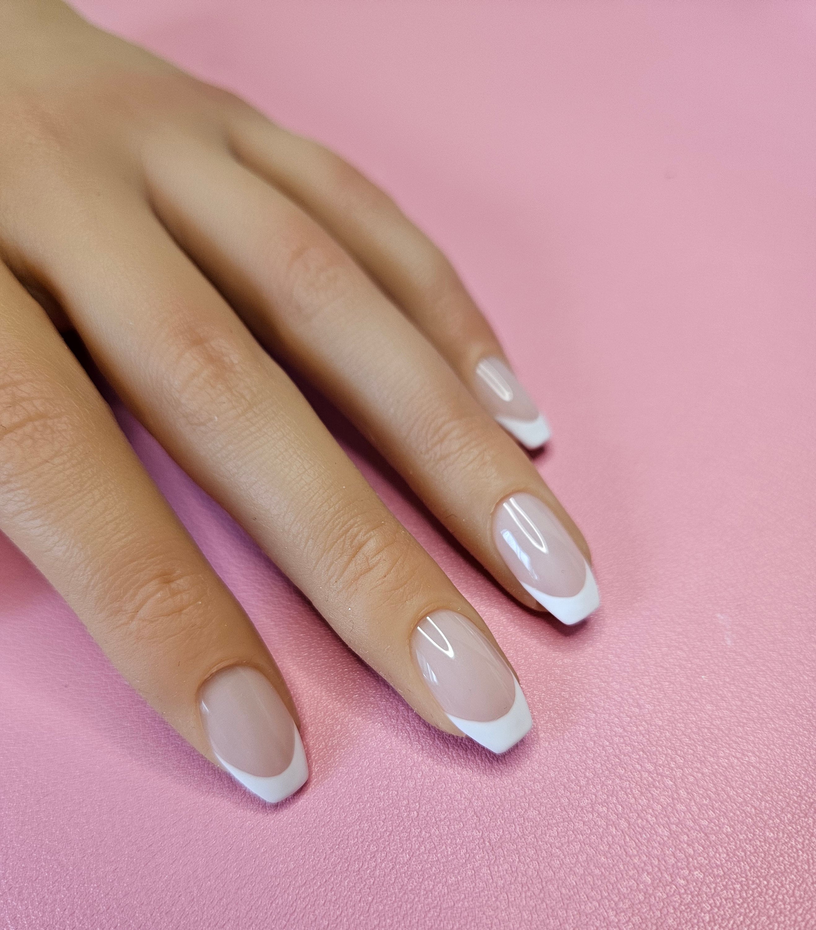 Reusable French Tip Press On Nails