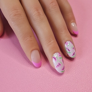 Watermelon press on nails