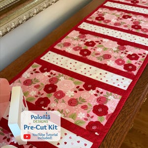 Valentine Quilt-As-You-Go 12"x43" Table Runner Kit | Sew in Love collection by Riley Blake Designs | Polonia Designs