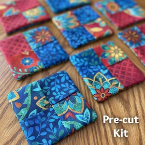 Boho Blooms Quilted Coaster Kit: Flip-Out Design | Makes 8 | Polonia Designs