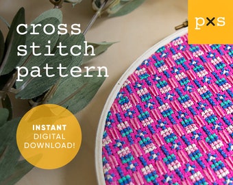 Friendship Bracelet Cross Stitch Pattern (Instant Digital PDF Download) — All-Over Cross Stitch Symbol and Color Chart by Pixastitch