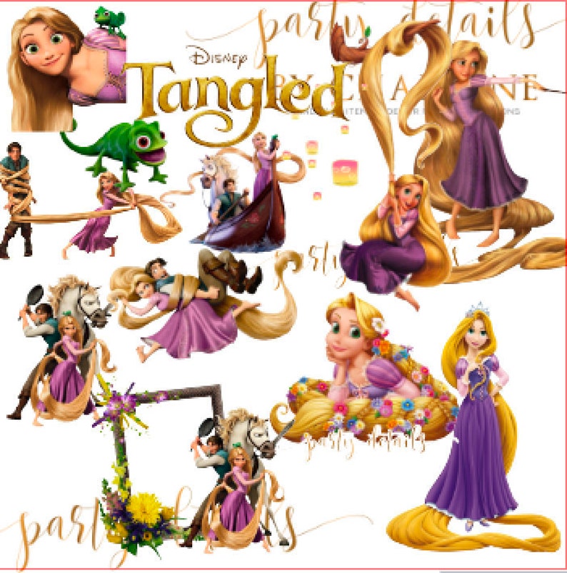 Tangled High Quality Clipart Digital Instant Download