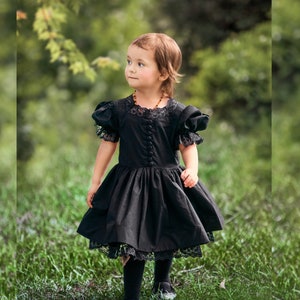 Ember Dress / Cotton witch dress/Formal Black dress