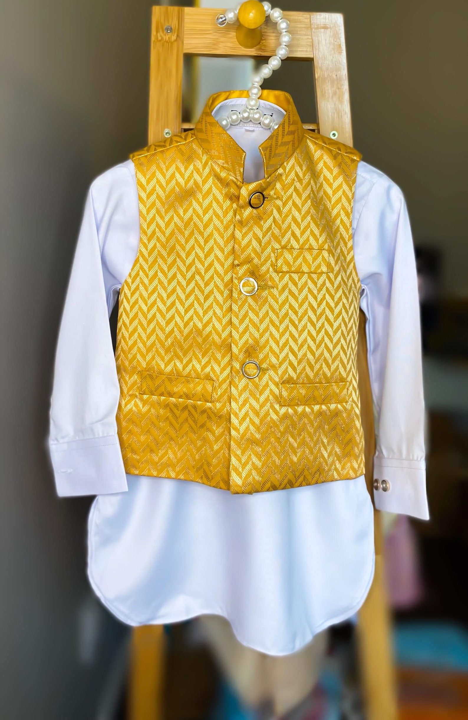 Mustard Vest 3pc Suit boys Etsy
