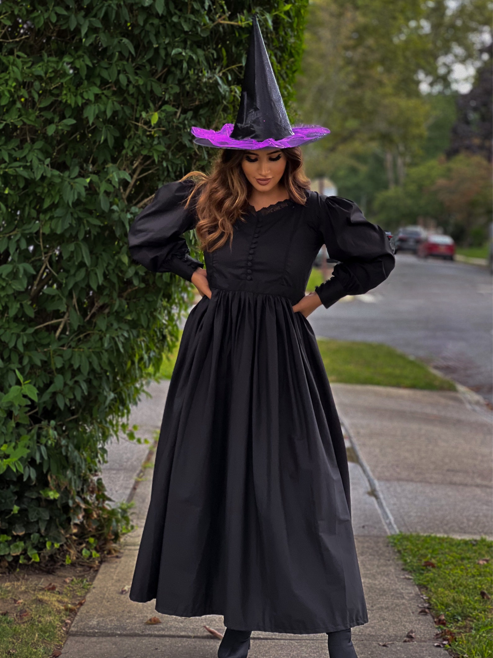 Women/adult Witch Dress/black Cotton Dress - Etsy