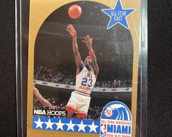 Michael Jordan, all stars east, 1990 nba hoops gold card #5