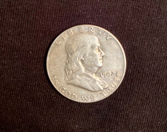 Rare 1962-D Benjamin Franklin Liberty Silver Half Dollar