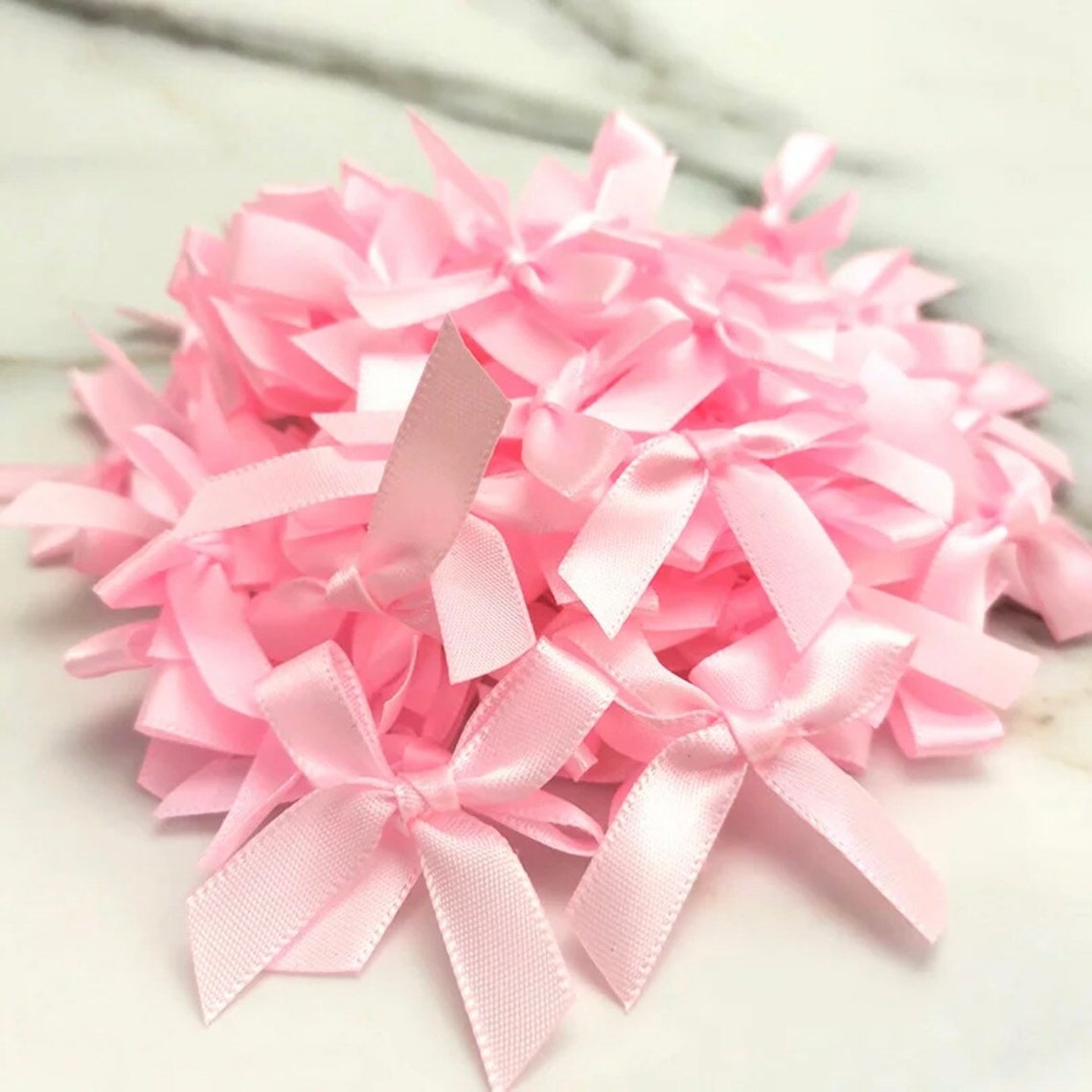 50 Light Pink Ribbon Bows Small Size Ribbon Bow Flower Craft Etsy