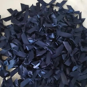 50 Navy Blue Bows, Small Size Ribbon Bow, Flower Craft Decoration Handwork DIY Party Decoration