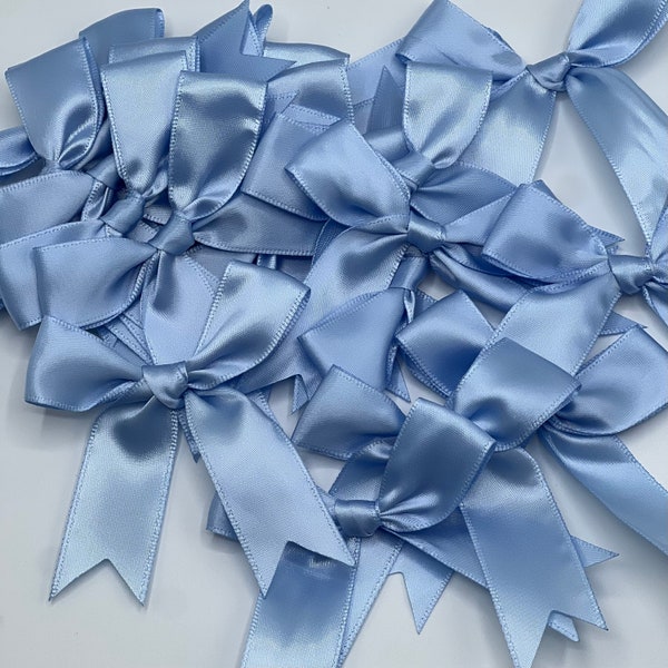 Dusty Blue Satin Bows, Ribbon Bow, Craft Decoration, Handwork DIY Party Decoration