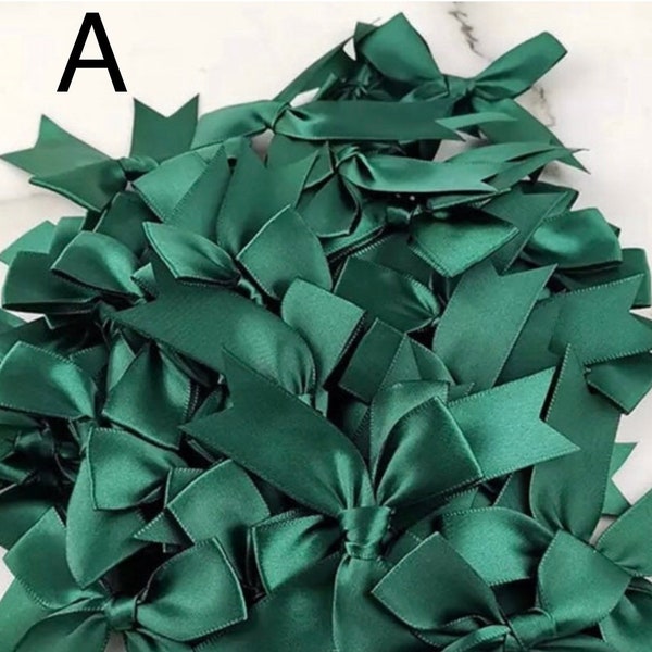 Emerald Satin Bows, Ribbon Bow, Flower Craft Decoration Handwork DIY Party Decoration