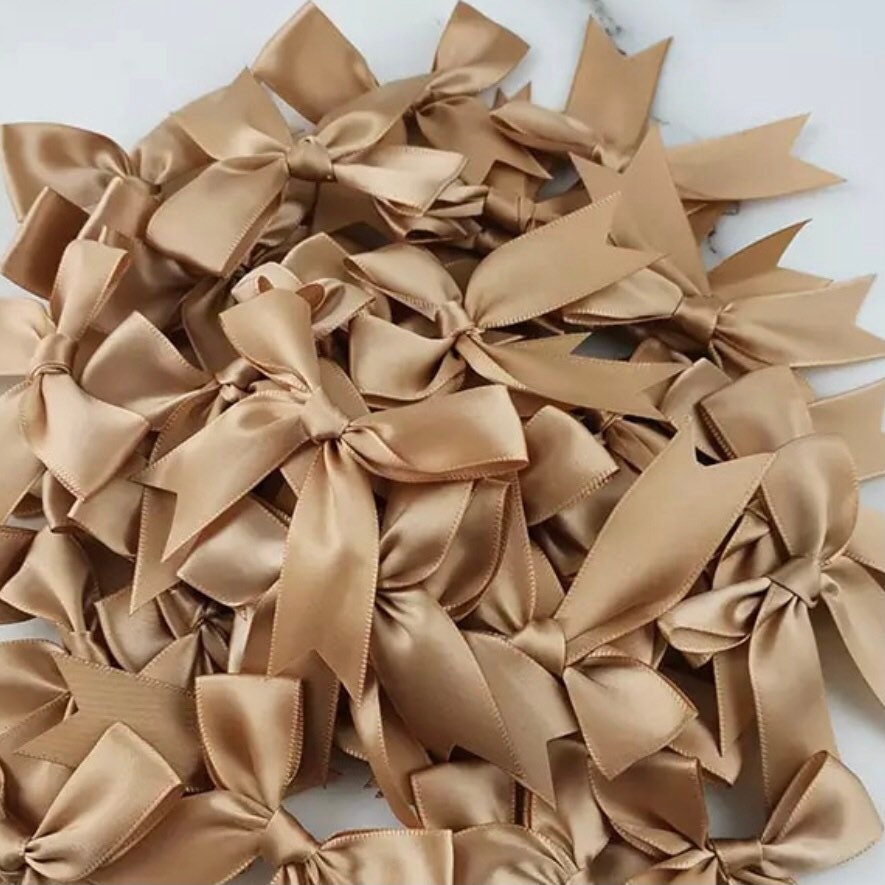 Lot of 50 Satin Ribbon Bows Small Size Ribbon Bow Flower Etsy