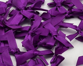 50  Purple Bows, Small Size Ribbon Bow, Flower Craft Decoration Handwork DIY Party Decoration