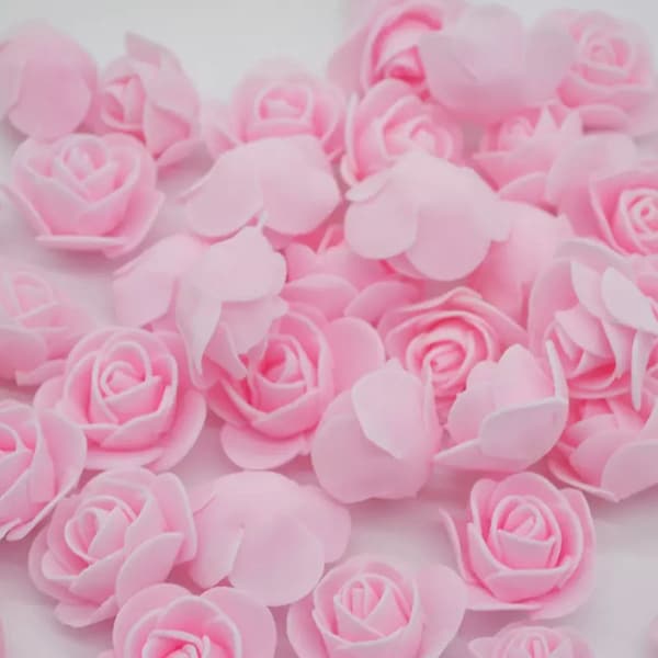 Foam Rose Light Pink, Flower Heads, Wedding Decoration Handmade, Craft Party Supplies
