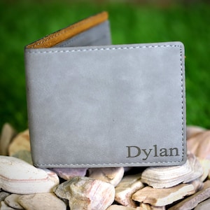 Cartera De Cuero Vegano, Cartera Personalizada, Cartera Minimalista, Cartera Plegable De Cuero Para Hombres, Propuesta Padrinos De Boda, Piel Vegana, Cartera para Hombres