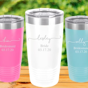 Personalized Tumbler, 20 Oz Tumbler, Custom Tumbler, Stainless Steel Mug, Engraved Tumbler, Monogram Tumbler, Travel Mug, Bridesmaid Tumbler