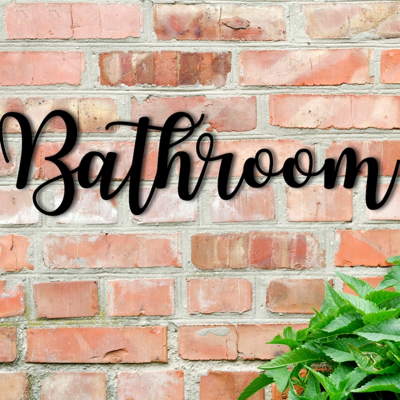 Metal Bathroom Sign - Etsy