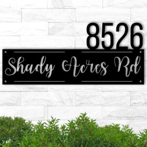 Modern Address Sign, Address Plaque, Address Numbers, Personalized Address Sign, House Numbers, Street Address Sign, Cursive Address Sign