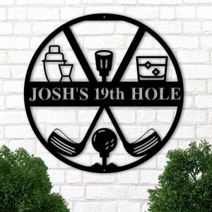 Personalized Golf Sign, Personalized Golf Decor, Golf Wall Art, 19th Hole Sign, Bar Sign, Metal Golf Sign, Golf Gifts for Men, Man Cave Sign