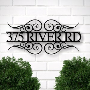 Custom Metal Address Sign, Custom Street Address Sign, Address Plaque, Metal House Numbers, Housewarming Gifts, Address Sign