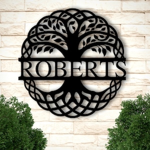 Personalized Family Name Metal Sign, Housewarming Gift, Metal Monogram Sign, Door Hanger, Last Name Sign, Metal Wall Art, Wedding Gift