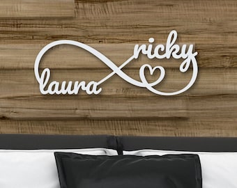 Infinity Sign Containing Names, Personalized Metal Infinity Sign, Infinity Metal Sign, Infinity Sign Name, Infinity Sign Metal newlywed gift