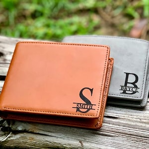 Personalized Gifts for Men, Leather Wallet,Mens Gift, Boyfriend Birthday Gift, Dad Gifts, Husband Anniversary Gift, Gift for Him, Guy Gifts