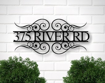 Metal Address Sign for House,  Address Plaque, House Number Plaque, Metal Address Numbers, Address Plaque, Front Porch Decor, Metal Signs