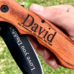 Personalized Knife for Dad,Personalized Fathers Day Gift for Dad, Personalized Gift for New Dad, Personalized Gift from Wife, Daughter, Son