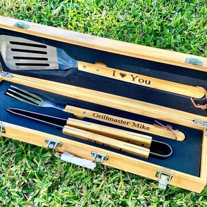 Personalized BBQ Set, Grill Gift Set, Grilling Tools, Father&#39;s Day Gift, Groomsmen Gift, BBQ Gift, Gift For Dad,Boyfriend Gift,Barbecue Set