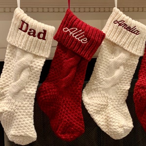 Christmas Stockings Personalized, Personalized Christmas Stockings, Monogrammed Christmas Stockings, Knit Christmas Stocking Embroidered