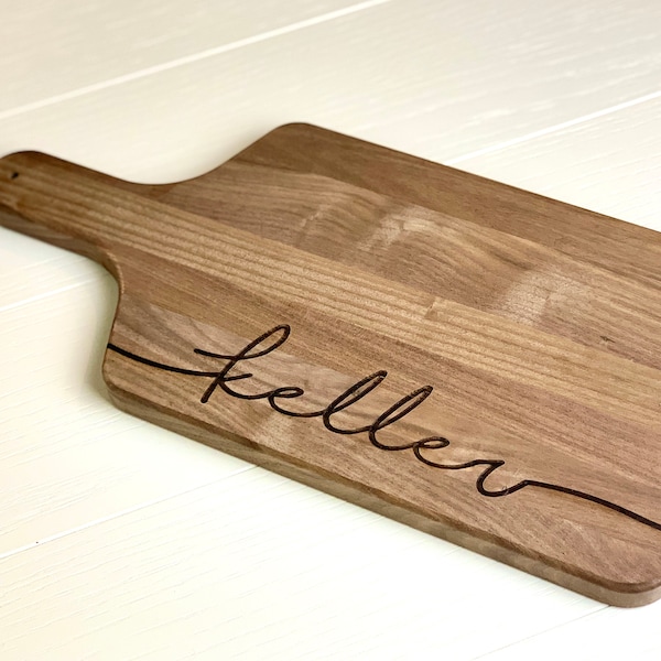 Engraving Cutting Board with Handle-Personalized Paddle Cutting Board with Handle-Custom Cutting Board with Handle-Cheese Board-Paddle Board
