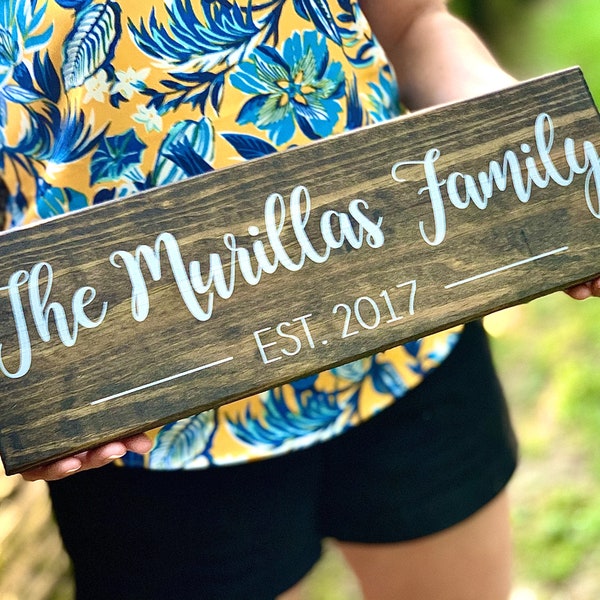 Custom Family Name Sign, Last Name Sign, Established Sign, Wedding Gift, Anniversary Gift, Custom Wood Sign, Wedding Sign, Signs for Home