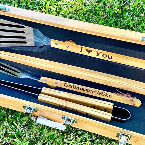 Personalized BBQ Set Grill Gift Set Grilling Tools Etsy