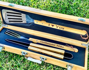 Personalized Fathers Day Gift, Personalized Gift for Men, Dad Gift, Dad Birthday Gift, Dad Grill Gift, Dad Grill Set, Custom Gift for Dad