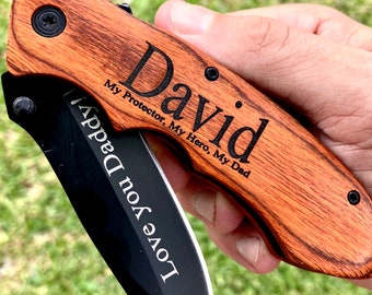 Engraved Pocket Knife for Dad, Fathers Day Gift for Dad, Gift for New Dad, Knife for First Father's Day Knife Gift from Wife, Daughter, Son