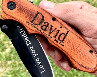 Personalized Engraved Pocket Knife for Dad, Fathers Day Gift for Dad