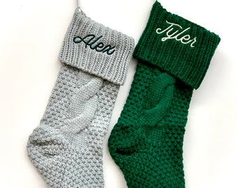 Cable Knit Personalized Christmas Stockings, Christmas Stockings Personalized Christmas Stockings Monogrammed Christmas Stockings cable Knit