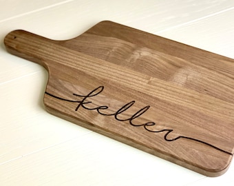 Engraving Cutting Board with Handle-Personalized Paddle Cutting Board with Handle-Custom Cutting Board with Handle-Cheese Board-Paddle Board